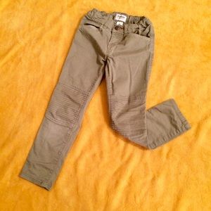 Girls olive moto khaki pants